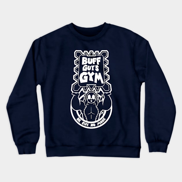 Buff guy Gym White V1 Crewneck Sweatshirt by SokoTeki